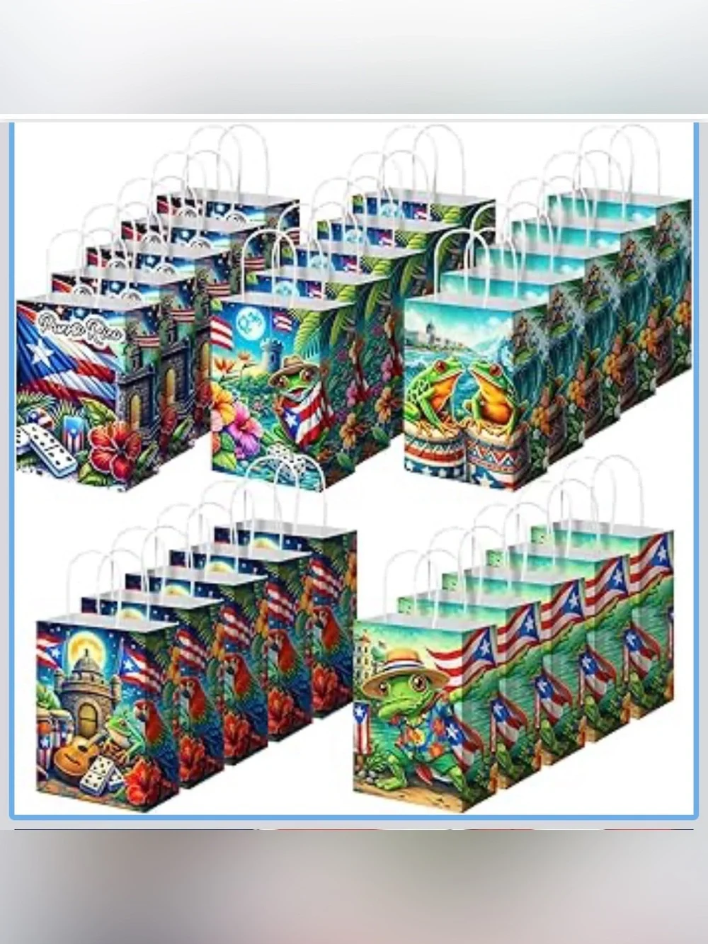New Open Box TaoBary 25 Pcs Puerto Rico Souvenirs Gift Bags with Handles, Coqui